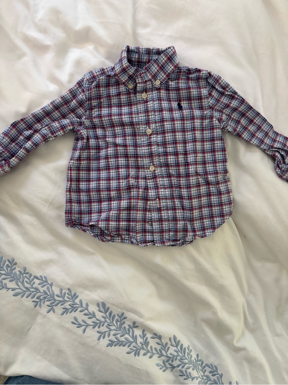 Ralph Lauren Blue and Red Plaid Button-Down Shirt